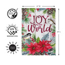 Joy To The World Floral Suede Flag Garden
