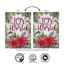 Joy To The World Floral Suede Flag Garden