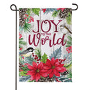 Joy To The World Floral Suede Flag Garden
