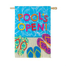Pool's Open Flip Flops Suede House Flag