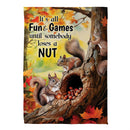 Squirrel Fun & Games Suede Flag House