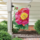 Pink Peony Suede Flag Garden