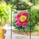 Pink Peony Suede Flag Garden