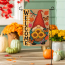 Welcome Sunflower Gnome Suede Flag Garden