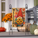 Welcome Sunflower Gnome Suede Flag Garden