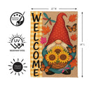 Welcome Sunflower Gnome Suede Flag Garden