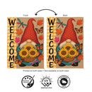Welcome Sunflower Gnome Suede Flag Garden
