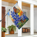 Bluebonnet & Butterfly Suede House Flag