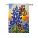 Bluebonnet & Butterfly Suede House Flag