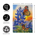 Bluebonnet & Butterfly Suede House Flag