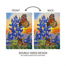 Bluebonnet & Butterfly Suede House Flag