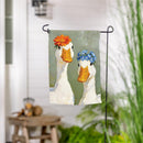 Floral Geese Suede Flag Garden