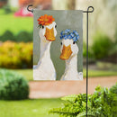 Floral Geese Suede Flag Garden
