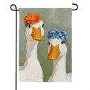 Floral Geese Suede Flag Garden