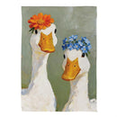 Floral Geese Suede Flag Garden