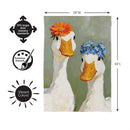 Floral Geese Suede Flag House