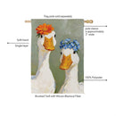 Floral Geese Suede Flag House