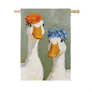 Floral Geese Suede Flag House