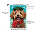 Happy Winter Goldendoodle Suede Flag Garden