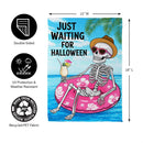 Just Waiting for Halloween  Suede Garden Flag