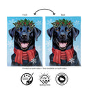 Happy Winter BlackLab Suede Flag Garden