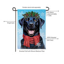 Happy Winter BlackLab Suede Flag Garden