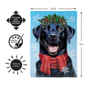 Happy Winter BlackLab Suede Flag House
