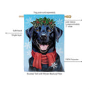 Happy Winter BlackLab Suede Flag House