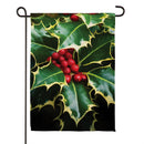Red Berry Foliage Suede Flag Garden