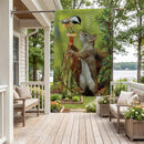 Wildlife Greeting Suede Flag House