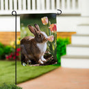 Curious Bunny Suede Flag Garden