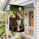 Curious Bunny Suede Flag House