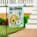 Bee Happy Hive Suede Garden Flag Garden