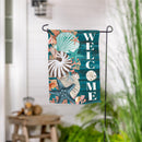 Seashell Welcome Suede Flag Garden