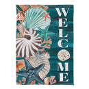 Seashell Welcome Suede Flag Garden