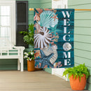 Seashell Welcome Suede Flag House
