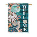Seashell Welcome Suede Flag House