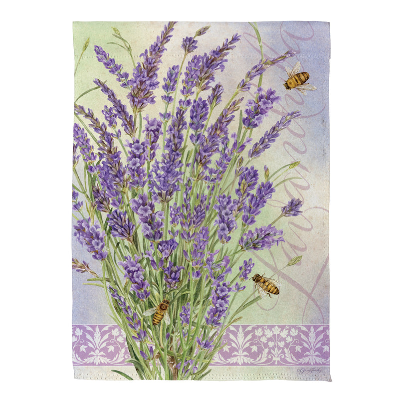 Lavender Bouquet Suede Garden Flag