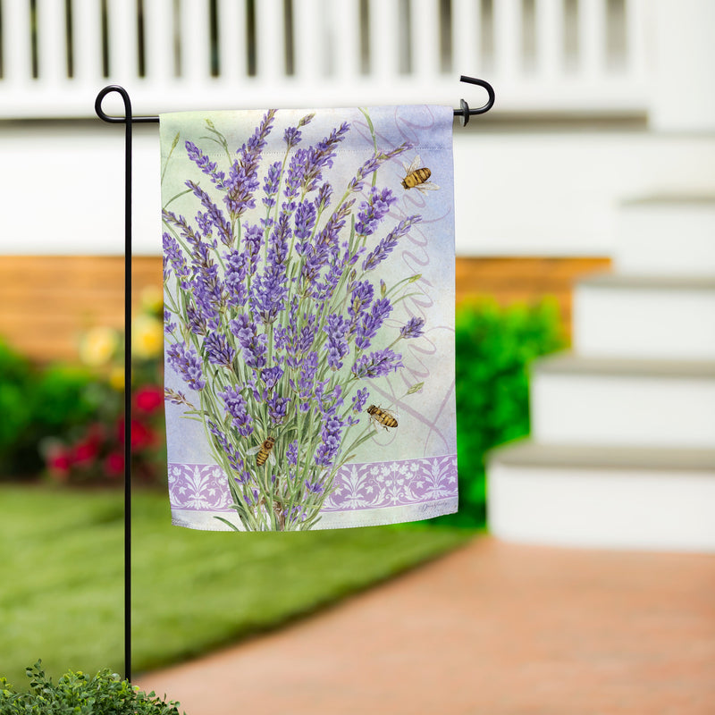 Lavender Bouquet Suede Garden Flag