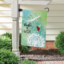 Make A Wish Dandelion Suede Flag Garden