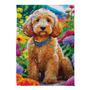 Painted Doodle Suede House Flag