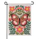 Floral Patterned Butterfly Suede Flag Garden