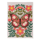 Floral Patterned Butterfly Suede Flag Garden