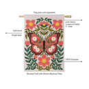 Floral Patterned Butterfly Suede Flag House
