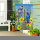 Colorful Songbird Fence Suede House Flag