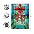 Stained Glass Mistletoe Suede Flag Garden