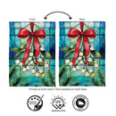 Stained Glass Mistletoe Suede Flag Garden