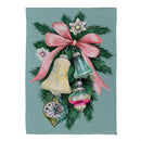 Pink Bow Bells Suede Flag House