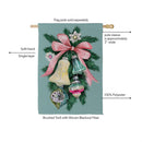 Pink Bow Bells Suede Flag House