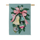Pink Bow Bells Suede Flag House